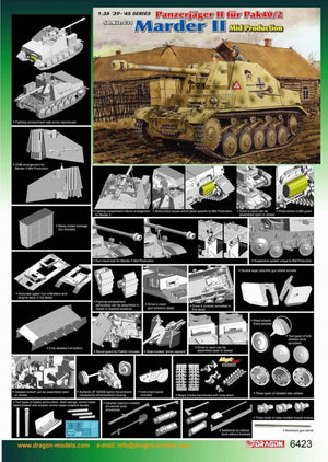 Dragon 6423 Panzerjager II fourrure Pak 40/2, Sd.Kfz.131 Marder II Mid Production (1/35) – image 3