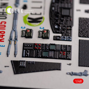 KELIK K48105 UH-1N « Twin Huey » - décalcomanies 3D intérieures pour maquette Zimi Model/KittyHawk au 1/48  – immagine 5