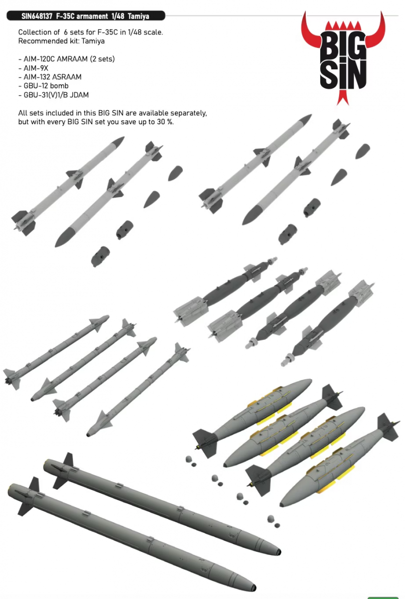Armement du F-35C Eduard SIN648137 Tamiya 1/48
