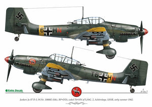 Décalcomanies Exito ED72004 Luftwaffe Ground Attackers vol.1 - Ju 87 D-3, Hs 129, Fw 190F-8 1/72  – image 2