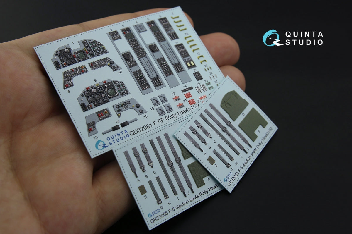 Intérieur coloré imprimé en 3D sur papier décalcomanie pour le F-5F de Quinta Studio QD32081 (pour kit KittyHawk) à l&amp;#39;échelle 1/32 – image 2