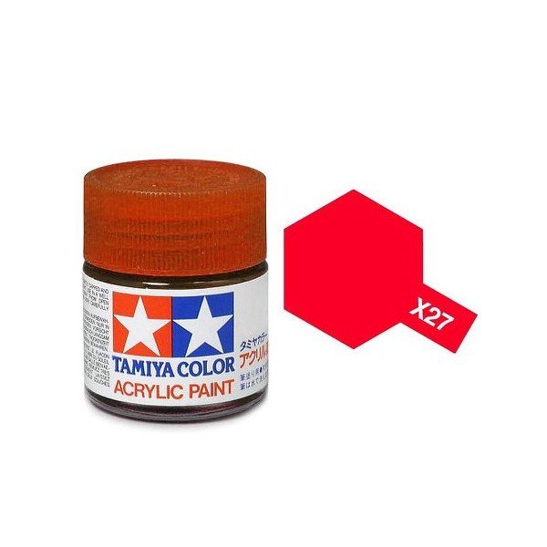 Tamiya 81027 Peinture acrylique X-27 Rouge transparent 23 ml