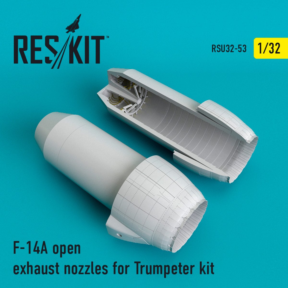 RESKIT RSU32-0053 F-14A « TOMCAT » TUYAUX D'ÉCHAPPEMENT OUVERTS POUR MAQUETTE TRUMPETER 1/32