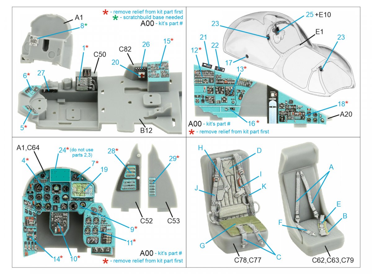 Intérieur imprimé en 3D et coloré sur papier décalcomanie Quinta Studio QD48356 Mi-24D (Trumpeter) 1/48 – image 2