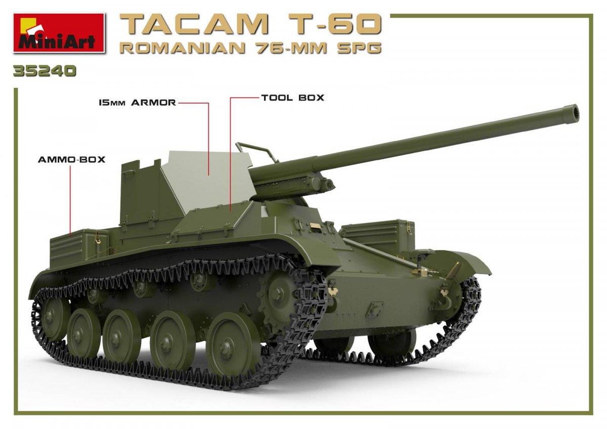 MiniArt 35240 KIT INTÉRIEUR SPG TACAM T-60 ROUMAIN 76 mm 1/35 – immagine 2