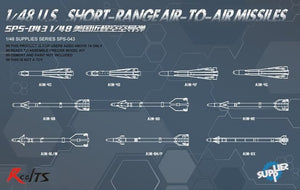 Missiles air-air à courte portée américains Meng Model SPS-043, échelle 1/48