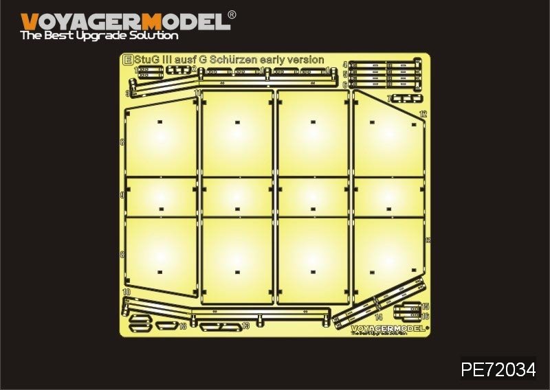 Voyager Model PE72034 WWII German StuG III ausf G Schurzen early version for DRAGON 7283 1/72