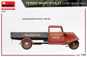 MiniArt 38032 TEMPO A400 ATHLET CAMION DE LIVRAISON À 3 ROUES 1/35 – imagen 4