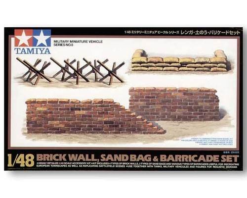 Tamiya 32508 Ensemble de barricades de sacs de sable pour mur de briques (1/48)