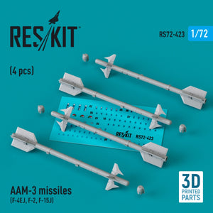 Missiles RESKIT RS72-0423 AAM-3 (4 pièces) (Impression 3D) 1/72