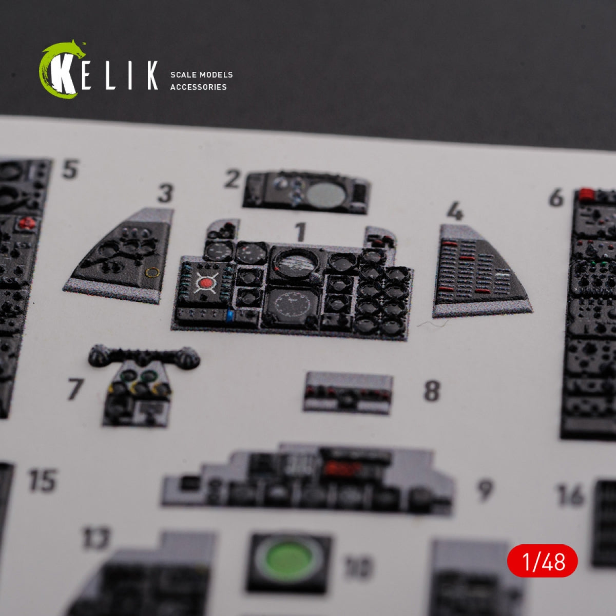 Décalcomanies 3D intérieures KELIK K48089 F-4J « Phantom II » pour maquette Academy au 1/48 – image 6