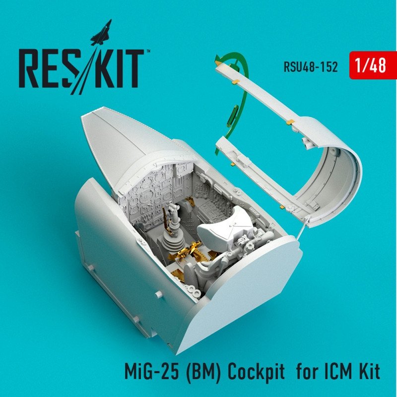 RESKIT RSU48-0152 MiG-25 BM Cockpit pour kit Icm 1/48