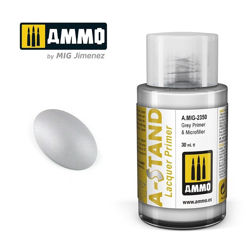 Ammo of Mig 2350 A-STAND Gray Primer &amp; Microfiller 30ml