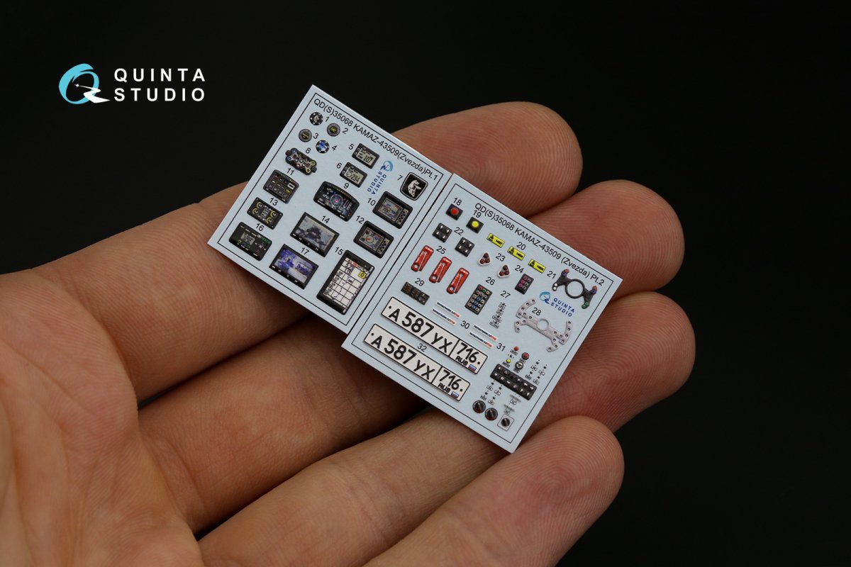 Quinta Studio QD35068 KAMAZ-43509 3D-Printed &amp;amp; coloured Interior on decal paper (Zvezda) 1/35 – zdjęcie 13