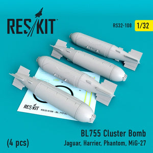 RESKIT RS32-0108 BL755 BOMBES À SECONDES (4 PIÈCES) 1/32