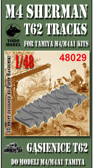 Toro 48029 M4 Sherman T62 chenilles pour kits Tamiya M4/M4A1 1/48
