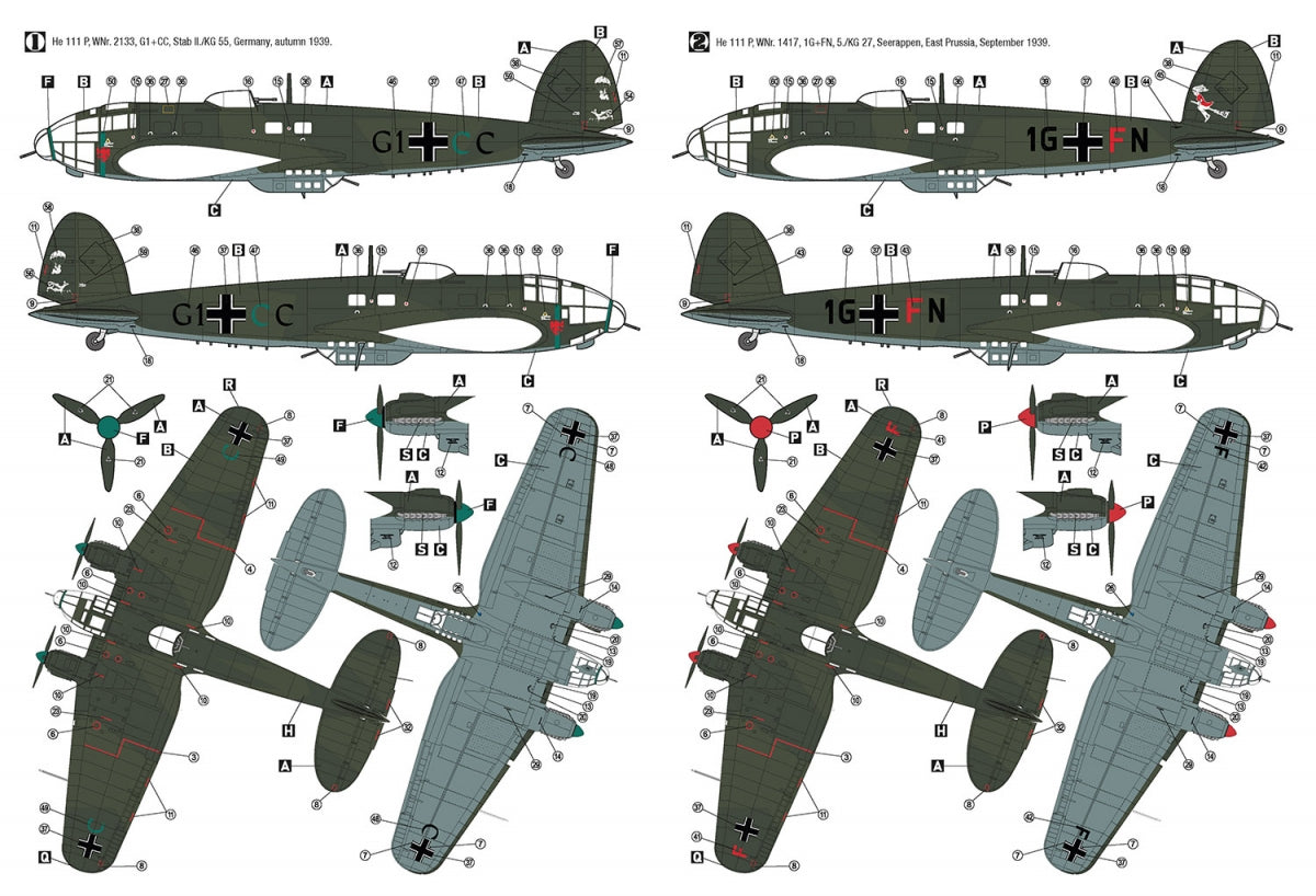 Hobby 2000 72076 Heinkel He 111 P Outbreak of War 1939 (HASEGAWA + CARTOGRAF + MASKS) 1/72 – image 2
