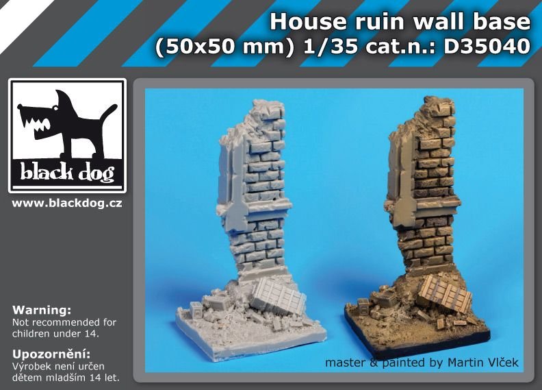 Socle de mur en ruine de maison Black Dog D35040 1/35