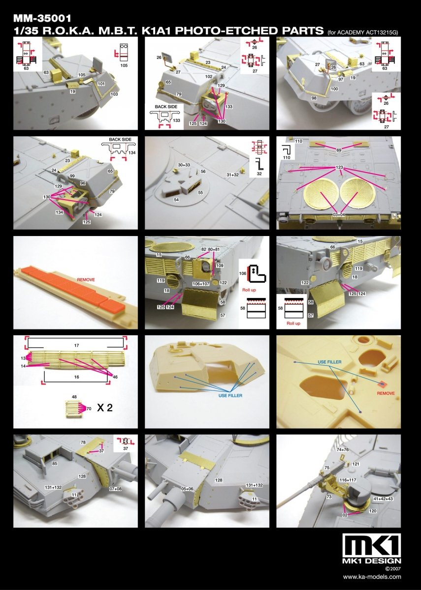 MK1 Design MM-35001 ROKA K1A1 PIÈCES DE DÉTAIL RADIOGRAPHIÉES 1/35 – image 3
