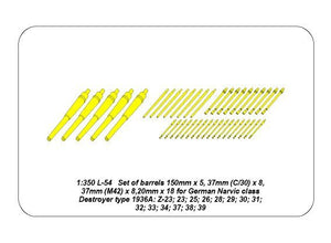 Ensemble de canons Aber 350L-54 pour Narvic 1936A (1/350) – immagine 5