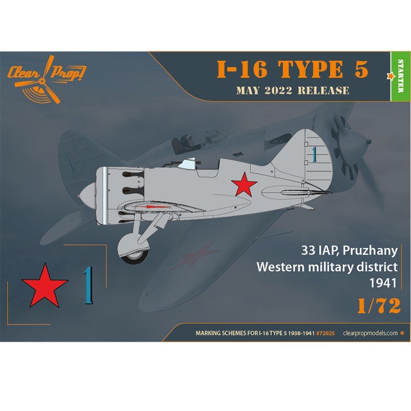 Clear Prop! CP72025 I-16 Type 5 (1938-1941) KIT DE DÉMARRAGE 1/72 – immagine 2