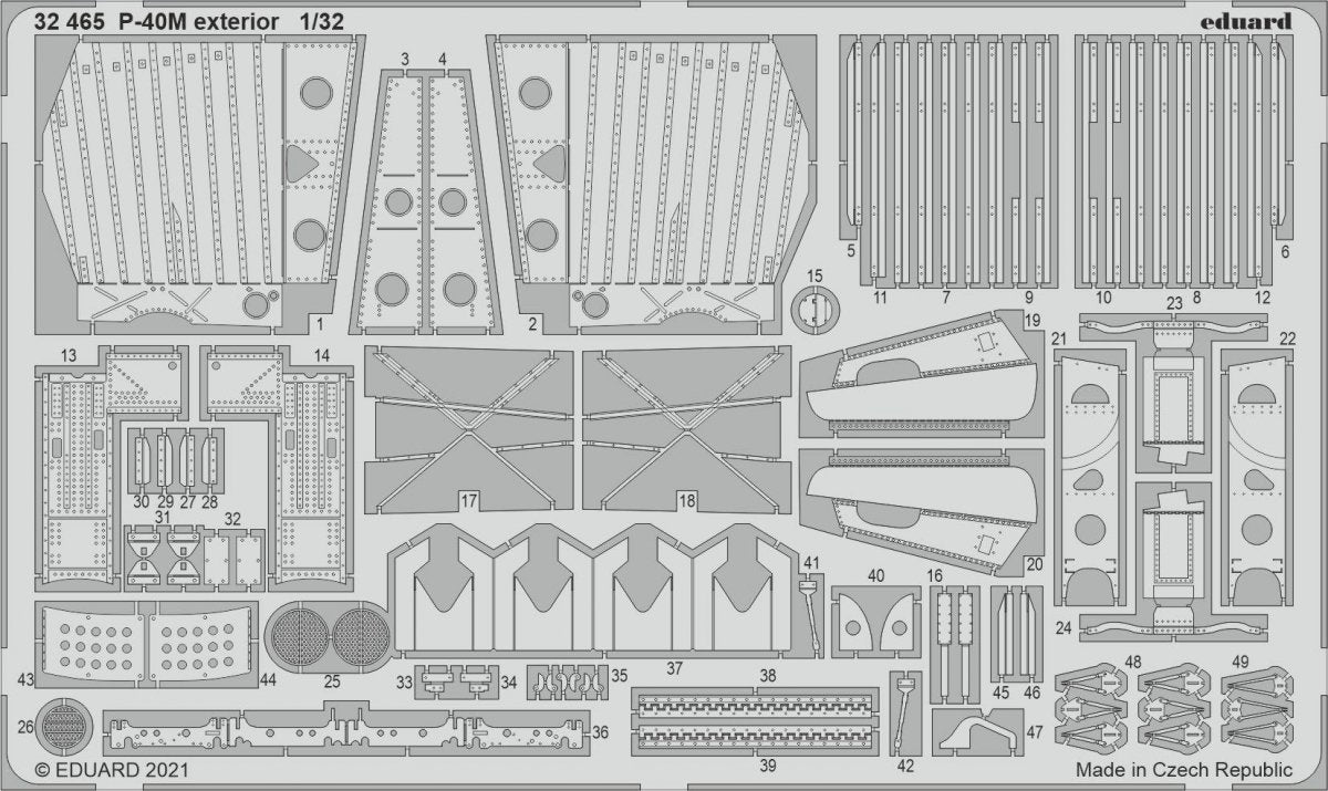 Eduard 32465 P-40M extérieur TRUMPETER 1/32
