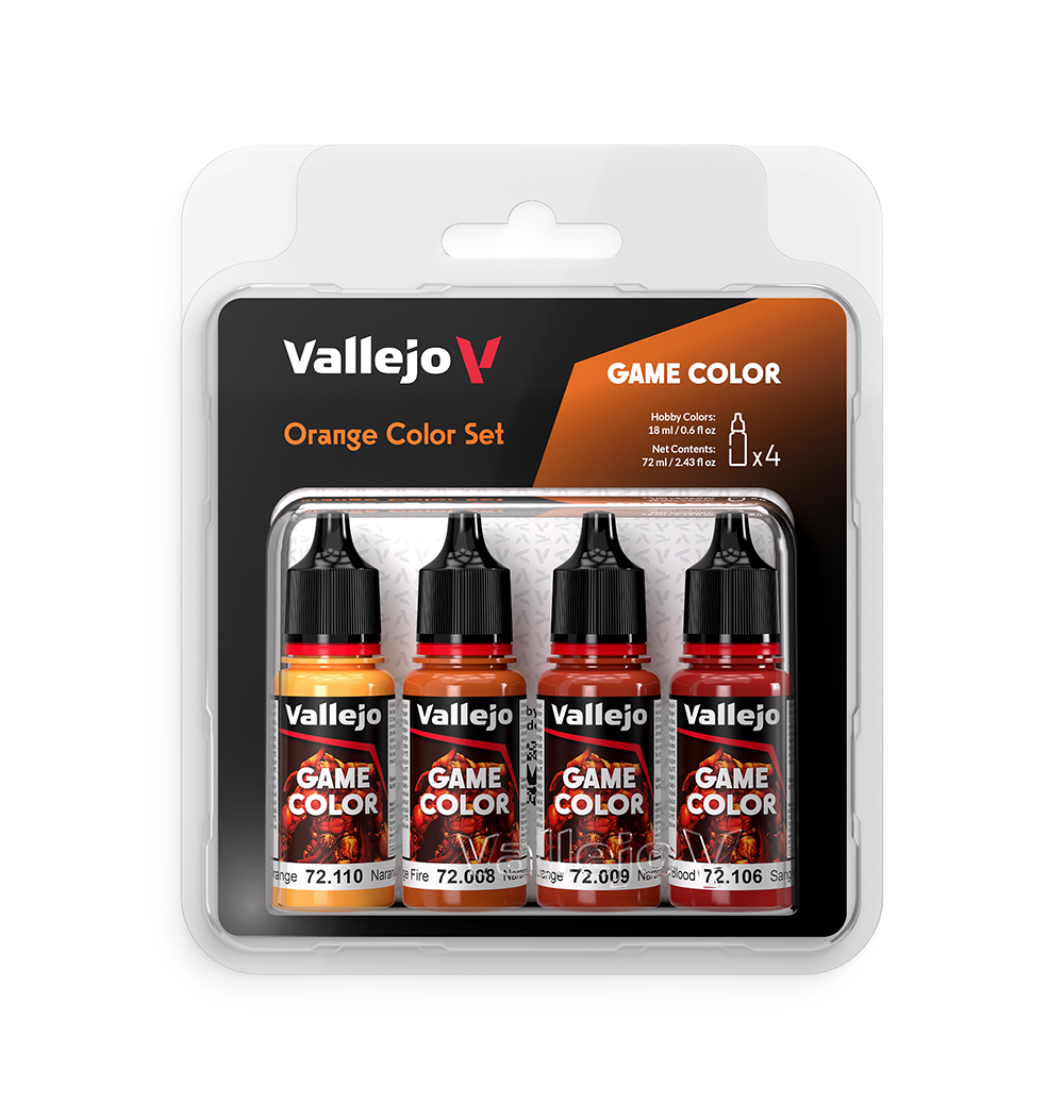 Vallejo 72381 Game Color Orange, coffret de 4 tubes de 18 ml