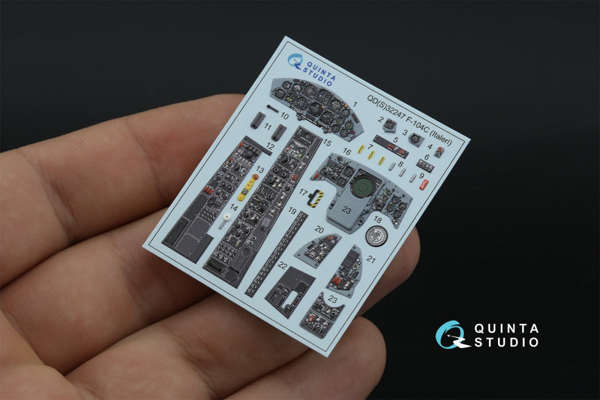 Intérieur imprimé en 3D et coloré sur papier décalcomanie Quinta Studio QD32247 F-104C (Italeri) 1/32 – Bild 4