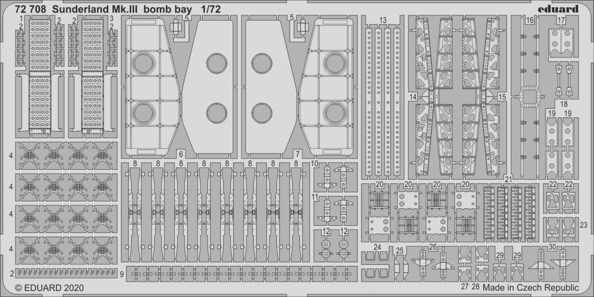 Eduard 72708 Sunderland Mk. III soute à bombes 1/72 SPECIAL HOBBY