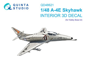 Quinta Studio QD48621 A-4E Skyhawk 3D-Printed &amp; coloured Interior on decal paper ( Hobby Boss ) 1/48