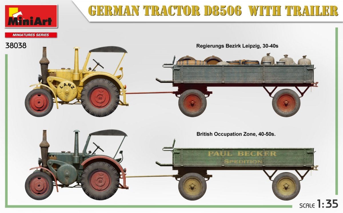 MiniArt 38038 Tracteur allemand D8506 avec remorque 1/35 – image 4
