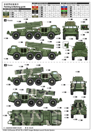 Trumpeter 01026 Russe 9P140 TEL du système de lance-roquettes multiples 9K57 Uragan 1/35 – immagine 2