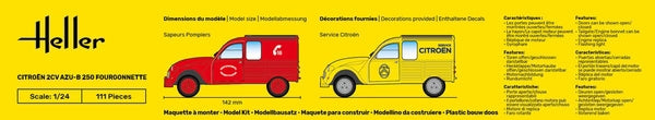 Heller 82701 Citroen 2CV AZU-B 250 Fourgonnette 1/24