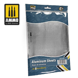 MUNITIONS de Mig Jimenez 8247 FEUILLES D&amp;#39;ALUMINIUM 280x195 mm