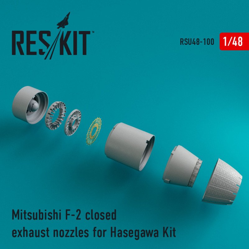 RESKIT RSU48-0100 Buses d'échappement fermées pour Mitsubishi F-2 (kit Hasegawa 1/48)