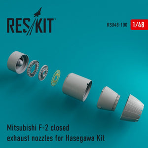 RESKIT RSU48-0100 Buses d&amp;#39;échappement fermées pour Mitsubishi F-2 (kit Hasegawa 1/48)