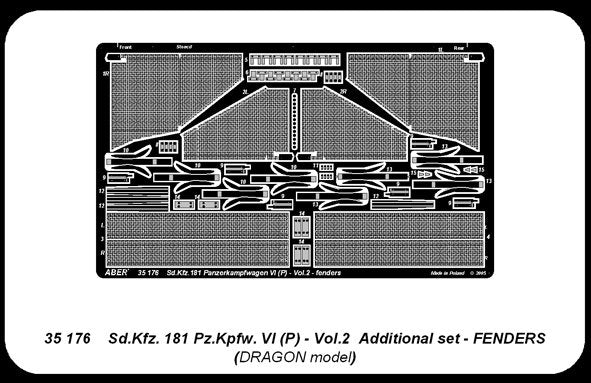 Aber 35176 Sdkfz.181 Pzkpfw.VI (P) vol.2 - Jeu supplémentaire d&amp;#39;ailes (1/35) – image 2