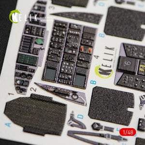KELIK K48050 MH-60K BLACK HAWK DÉCALCOMANIES 3D INTÉRIEURES POUR MAQUETTE ITALERI 2666 1/48 – immagine 5