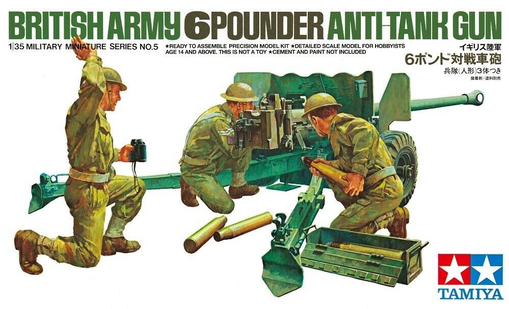 Tamiya 35005 Canon antichar de 6 livres de l&amp;#39;armée britannique, échelle 1/35