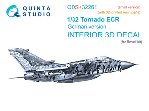 Quinta Studio QDS+32261 Tornado ECR German 3D-Printed &amp; coloured Interior on decal paper (Revell) (Small version) (with 3D-printed resin parts) 1/32