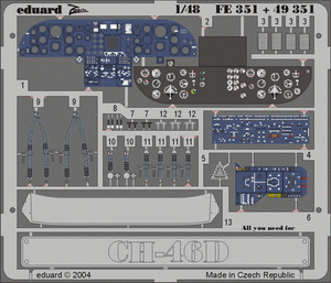Intérieur du CH-46D Eduard 49351 ACADEMY 1/48