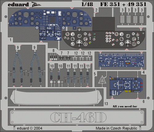 Intérieur du CH-46D Eduard 49351 ACADEMY 1/48