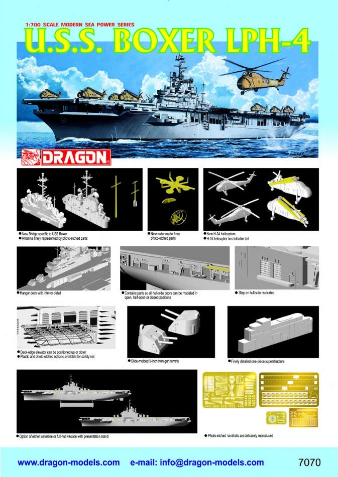 Dragon 7070 USS Boxer LPH-4 1/700