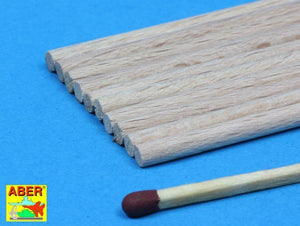 Aber WR3 Wood round rods 3,00 mm lenght 250 mm x 10 pcs. – zdjęcie 3