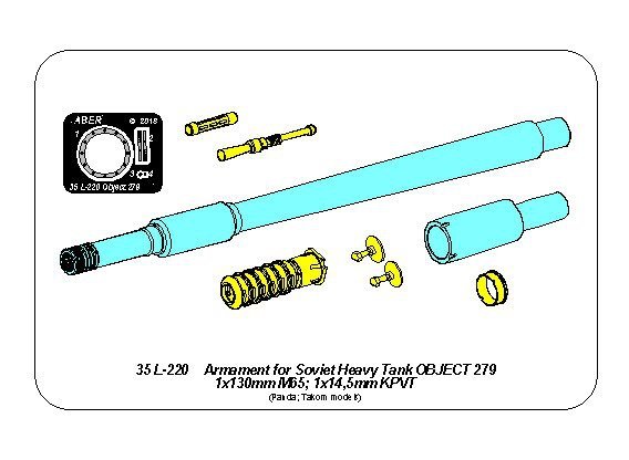 Armement Aber 35L-220 pour char lourd soviétique OBJECT 279 1x130mm, 2x14.5mm (1/35) – image 13