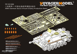 Maquette Voyager PE351069 StuG.III Ausf.G allemand de la Seconde Guerre mondiale (première production, version de base) (pour TAKOM 8004) au 1/35