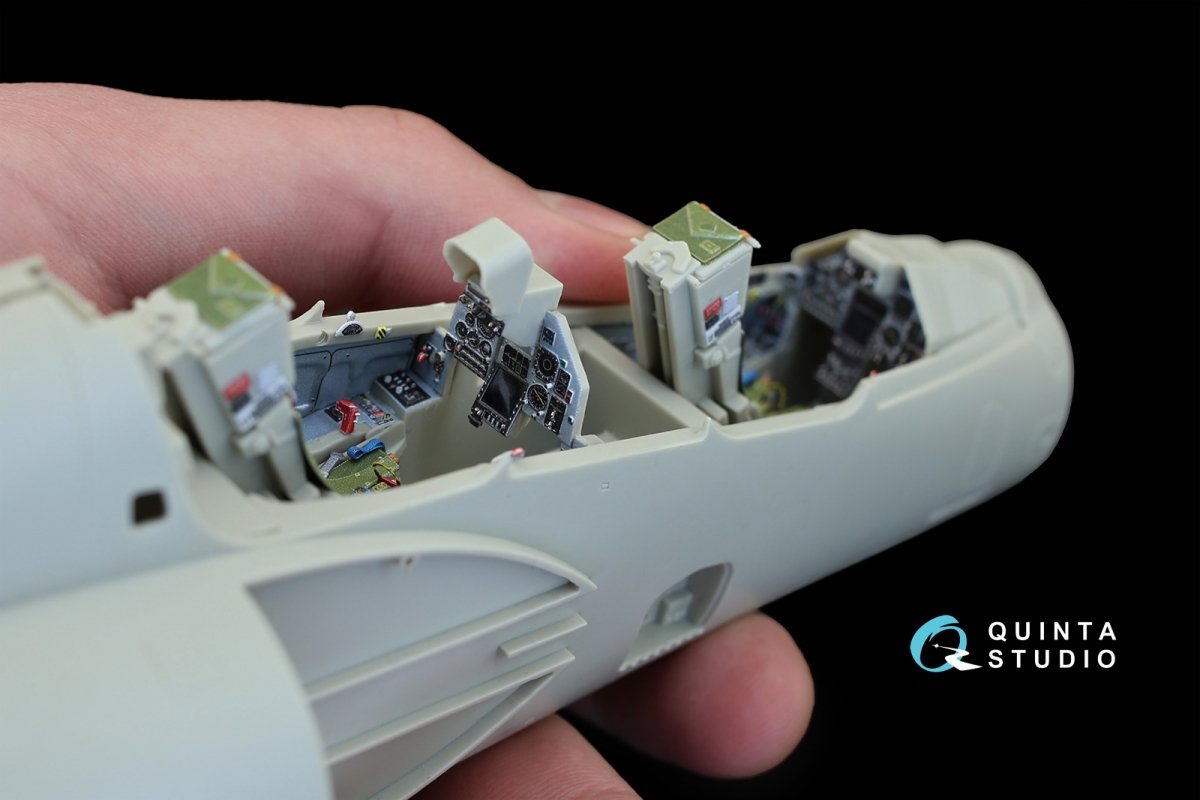 Intérieur imprimé en 3D et coloré sur papier décalcomanie Quinta Studio QD32011 Mirage 2000B (pour maquette Kitty Hawk) 1/32 – imagen 12