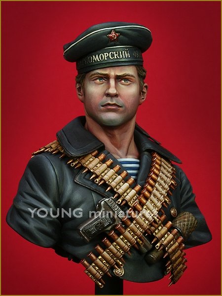Young Miniatures YM1821 Le Diable Noir L&amp;#39;Infanterie navale soviétique pendant la Seconde Guerre mondiale 1/10 – Bild 2