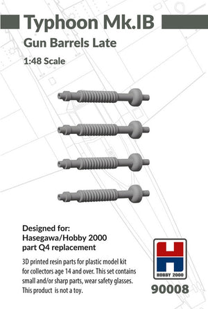 Hobby 2000 90008 Hawker Typhoon Mk. IB - Gun Barrels Late (for Hasegawa and Hobby 2000 Kits) (3D-Printed) 1/48