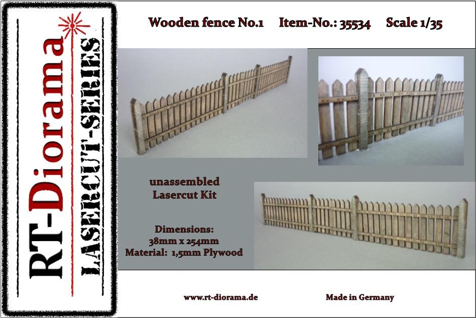 RT-Diorama 35534 Clôture en bois n° 1 1/35